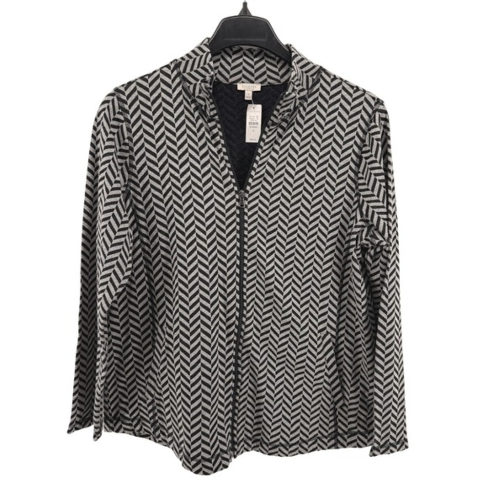 NEW Talbots Outlet Pocket Jacket Women 1X‎ Jacket Black Gray Herringbone Chevron